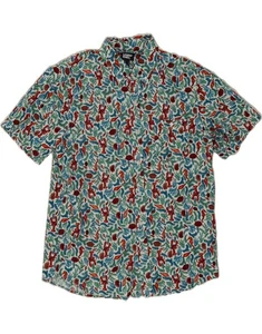 LANDS END Mens Abstract Pattern Short Sleeve Shirt Medium Multicoloured BL14 - Picture 1 of 3