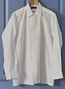 Vintage pleated dress shirt collar size 16.5 BHS classic 1970s mens evening wear - Picture 1 of 4