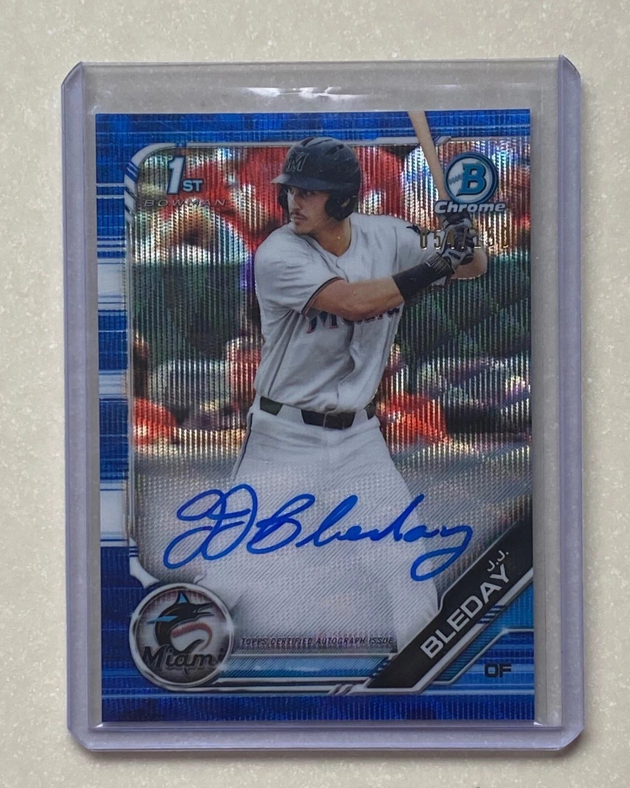 2019 Bowman Draft Chrome JJ BLEDAY Blue Wave Ref AUTO 54/150 #CDA-JJB