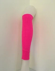 Hot Pink LEG WARMERS Stocking Ribbed High Knitted Socks Girls Dance 80s Party - Picture 1 of 1