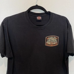 Camiseta Geneva Harley Davidson Talla Grande Negra Manga Corta Nueva York 2005 Estampado - Imagen 1 de 8