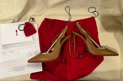 Christian Louboutin Hot Chick Sling Salto Feminino Nude 41.5 LEIA Danos - Imagem 1 de 4