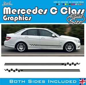 Calcomanías adhesivas de rayas laterales estilo AMG Mercedes Clase C gráficos envío y devolución gratuitos 006 - Imagen 1 de 5
