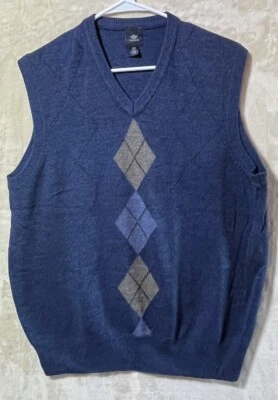 Chaleco Suéter Dockers Para Hombre M Azul Argyle Golf Sin Mangas Acrílico Foto 1 de 4