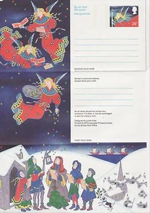 GB Stamps Aerogram / Air Letter APS54 - 24p Angels, Carol singers Christmas 1982 - Picture 1 of 1