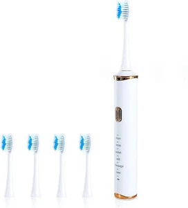 Spazzolino Elettrico per Bambini e Adulti Include 5 Testine Impermeabile (Bianco) - Foto 1 di 7