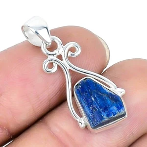 Easter Sale Blue Kyanite Druzy Gemstone Solid Silver New Wife Pendant Jewelry - Picture 1 of 7
