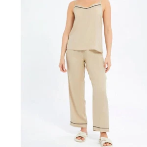 Womens Beidge Ladies Formal Party Cocktail Costume Blouse Trousers Size 10-20 - Picture 1 of 21