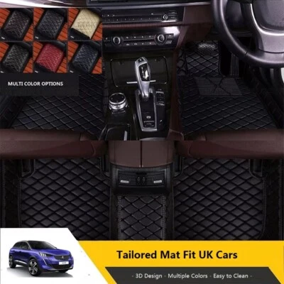 For Peugeot 3008 2008 5008 508 308 208 Luxury Tailored Custom PU Leather Car Mat - Image 1 of 4