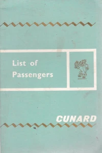Cunard Queen Elizabeth 1964 lista de pasajeros clase turística, Nueva York Southampton - Imagen 1 de 1