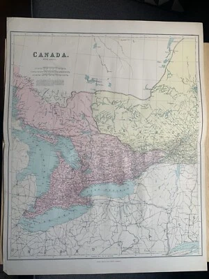 1895 Ontario Canada Large Original Antique Map by George Philip 69 cm x 54 cm - Image 1 of 4