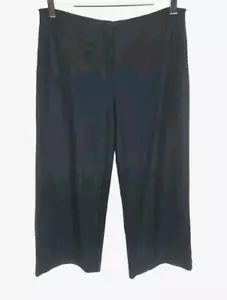 EILEEN FISHER Womens Capri Wide Leg Pant Petti Size PL Black Mid Rise Zip Up 74P - Picture 1 of 4