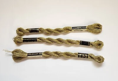 DMC Metallic Pearl Size 5 Perle Thread 3 Skein 25m GOLD 5282 - Image 1 of 4
