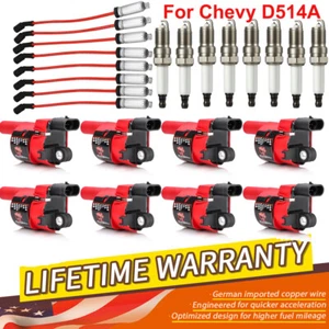 8PCS Ignition Coil+Spark Plug+Wire Set For GMC Chevy Silverado 1500 UF414 D514A - Foto 1 di 13