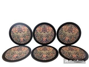 Pimpernel Vintage Round Placemats x 6 Cork Backed Table Mats Honeysuckle 10”