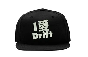 I Love Drift Dope Slogan Embroidered Snapback Cap Fullcap Flat Bill Hat Hip Hop - Picture 1 of 5