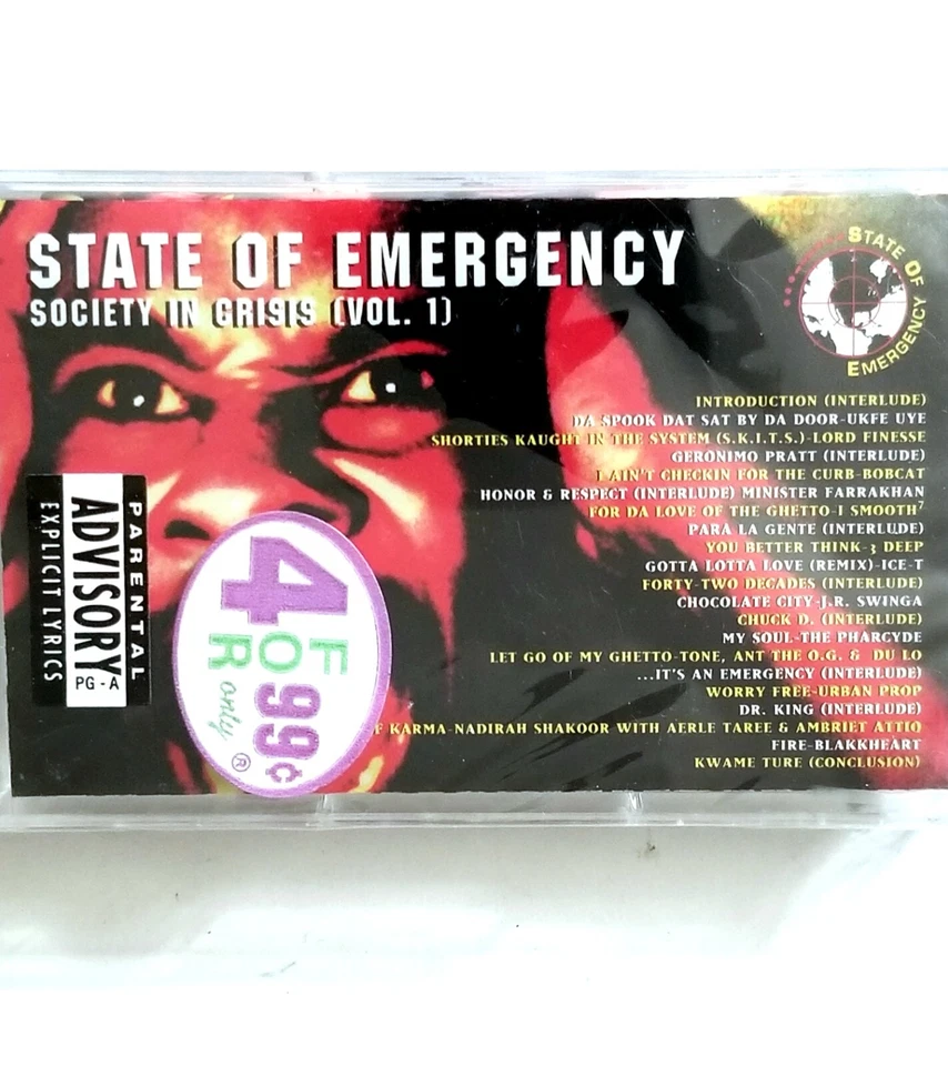 STATE OF EMERGENCY SEALED TAPE 1994 CASSETTE MAD SOUNDS RECORDS RAP PHARCYDE lp - Image 1 of 4