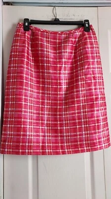 Le Suit Petite Pink Plaid Straight Pencil Skirt Size 6 Lined READ!! - Image 1 of 4