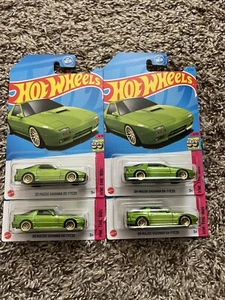 Hot Wheels '89 Mazda Savanna RX-7 FC35 Lime Green Lot of 4 JDM - Picture 1 of 2