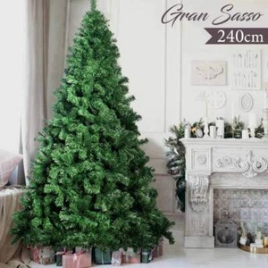 Albero Di Natale 240 cm Gran Sasso Super Folto 2049 Rami Pino Verde Base a Croce - Foto 1 di 5