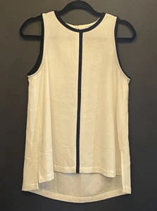 Madewell Polyester White Black Casual Dress Tank Women’s Top S Small A122 - Picture 1 of 7