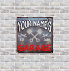 Votre nom garage personnalisé date année EST Rust Man Cave Shop 12x12 panneau métallique SS181