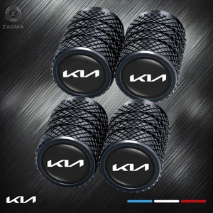 Set Of 4 Premium Black  Metal Car Type Dust Valve Caps  For KIA All Models - Picture 1 of 4