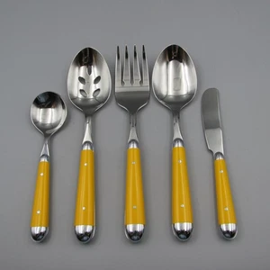 Oneida Stainless Flatware PALETTE 5pc Serving Set New - SUNFLOWER YELLOW - Picture 1 of 3