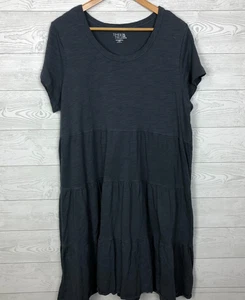 Time and Tru Damen Kurzarm Stufen T-Shirt Kleid 100% Baumwolle Grau XL 16/18 - Bild 1 von 5