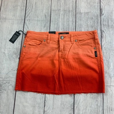 Falda Jean Francy Plateada Talla 30 10 Denim 13.5" Longitud Tinte Nueva Con Etiquetas Foto 1 de 4