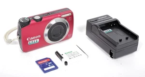 Canon PowerShot RED A3300 IS 16MP Compact Digital Camera + battery + charger 8GB - Picture 1 of 7