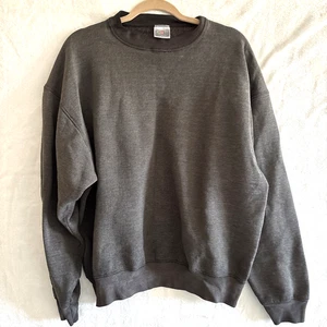 Vintage Fruit Of Loom Gray Blank Crewneck Sweatshirt Size XL USA Made Distressed - Picture 1 of 7