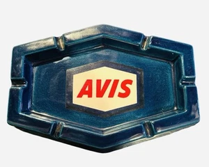 Großer Vintage Avis Aschenbecher blau Tabak Rauchen Werbung - Bild 1 von 5