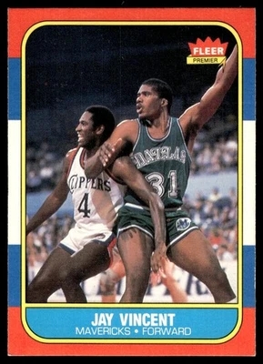 1986-87 Fleer Card Basketball Jay Vincent RC Dallas Mavericks #118 NM - Image 1 of 2