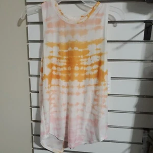 Girls Tank Top XL 14 16 white Orange Pink - Picture 1 of 5