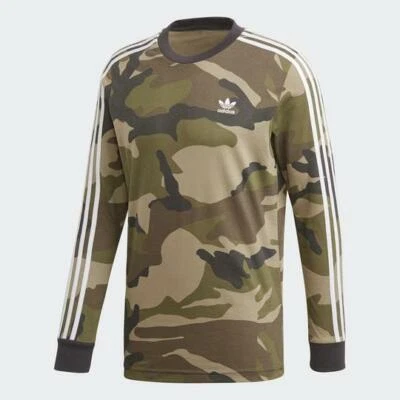 Adidas Originals 3 Stripe Camo Long Sleeve T-Shirt Small Medium 2XL BNWT - Image 1 of 4