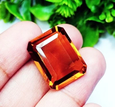 Smaragd Schliff Citrin 19.00 Karat Zertifiziert Lose Edelstein mit Gratis Gift - Bild 1 von 4