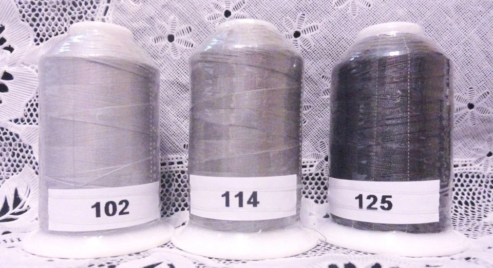 3 NEW gray colors GUTERMANN miniking 100% polyester thread 1094 yd Spools  - Image 1 of 1