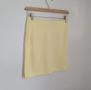 Vintage Deadstock Butter Yellow Ponte Mini Skirt By American Apparel Size L - Picture 1 of 4