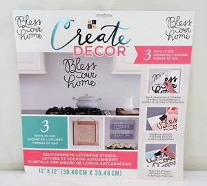 DCWV Create Decor Self-Adhesive Lettering & Stencil 12" x 12" - Bless Our Home - Picture 1 of 5