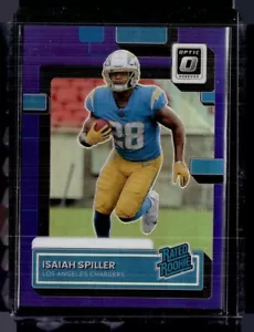 2022 OPTIC PURPLE /50 RATED ROOKIE ISAIAH SPILLER CHARGERS - Picture 1 of 1