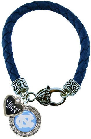 Custom North Carolina Tar Heels Leather Bracelet Class of 2017-2025 Graduation Cover