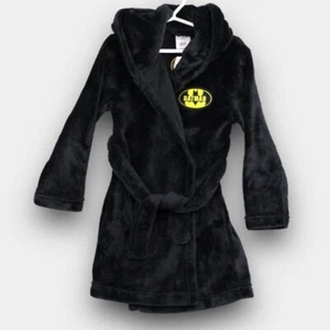 Batman Plush Hooded Robe NWT shiny black belted kids 2T - Bild 1 von 5