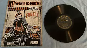 BILLY MURRAY 1923 YES WE HAVE NO BANANAS 78rpm & 1923 SHEET MUSIC-VICTOR #19068 - Picture 1 of 1
