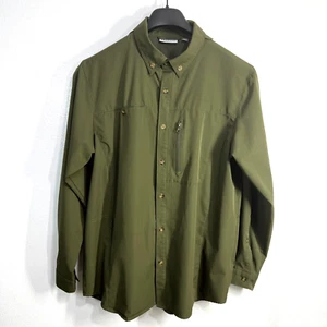 33,000 Feet Shirt Mens Large Olive Performance Long Sleeves Outdoor Camp Fishing - Picture 1 of 11