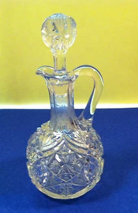 Hand Blown Crystal Cruet with Pontil Mark and Stopper - Foto 1 di 8