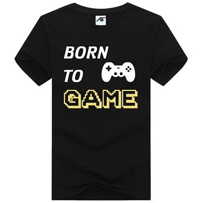 AMARE FEECHI Kids Born To Game Print Gamers T-Shirt Gaming X Box Play-Station Xmas Gifts Boy