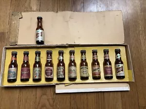 Vintage Miniature Vintage Beer Bottles Boxed Set Empty Glass Bottles - Picture 1 of 13