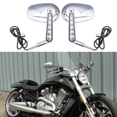 Espejos retrovisores cromados para motocicleta Harley V-Rod VRod Muscle VRSCF con señal de giro EE. UU. Foto 1 de 4