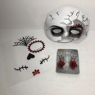 Spirit Halloween Store Mask Earrings Stickers Day of the Dead Accessories - Image 1 of 4